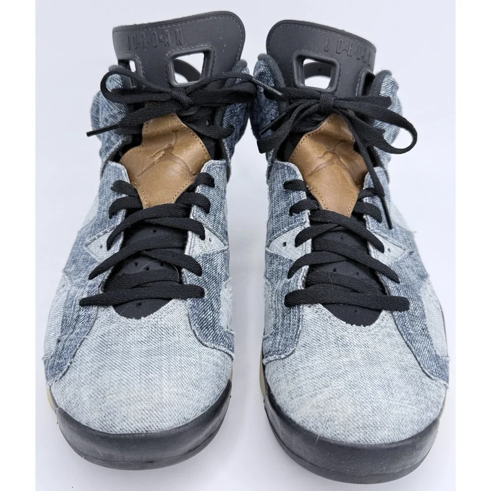 Air Jordan 6 Retro Washed Denim Mens 10.5 Blue Black CT5350-401 Basketball